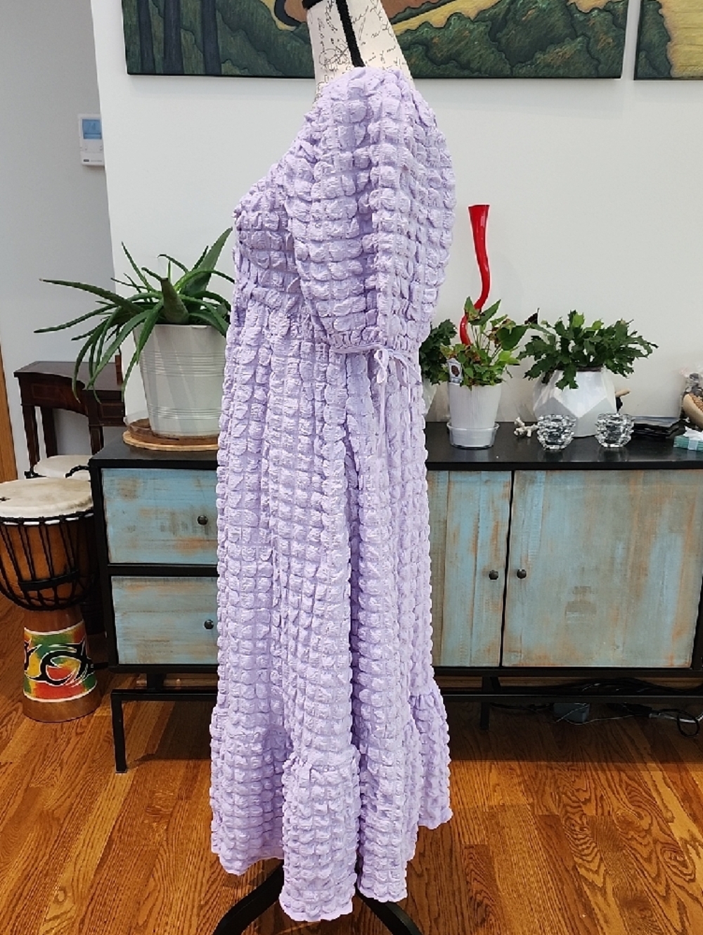 Bubble Puff Sleeve Lilac Maxi Dress - NWT - Picture 8 of 13